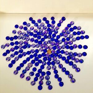 195 pcs of Two-Tone Blue Glass Marbles